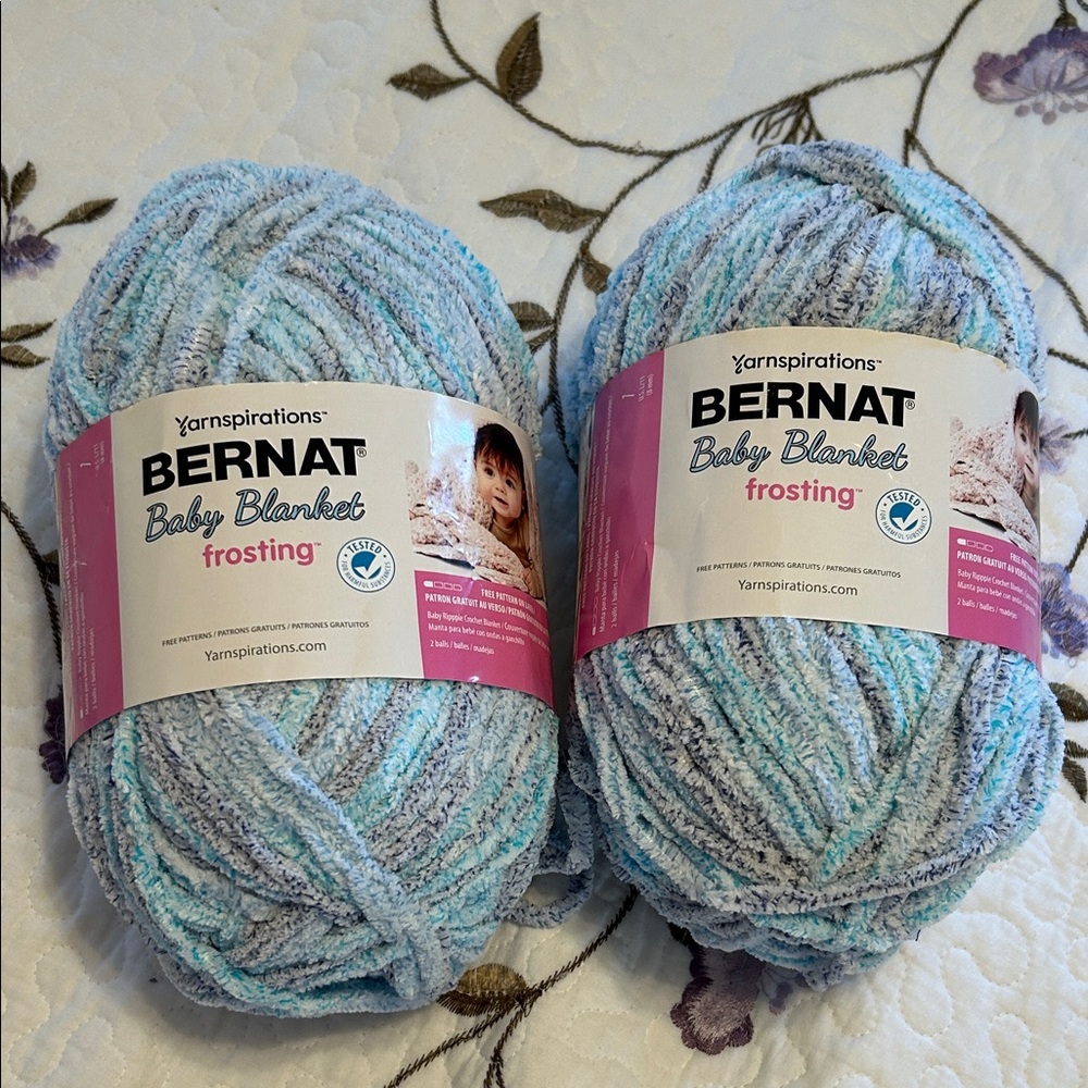 Bernat Baby Blanket Frosting coasting yarn 2 skeins